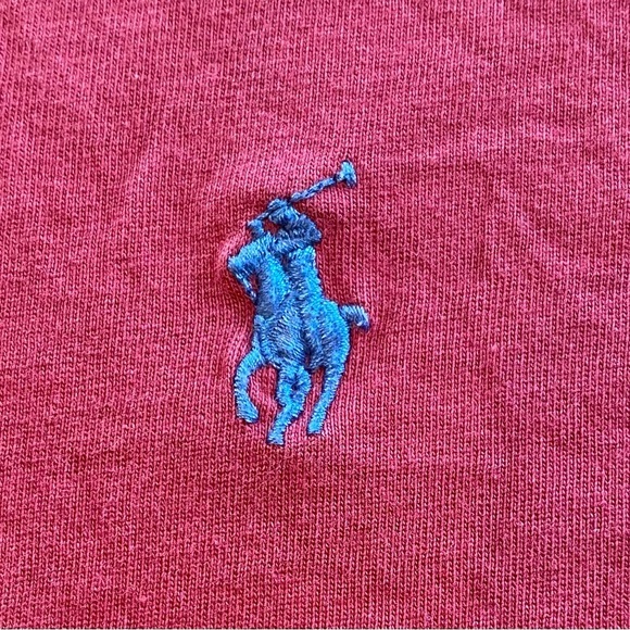 Polo by Ralph Lauren Men’s Small Maroon V-Neck 100% Cotton Short Sleeve T-Shirt - Picture 4 of 10